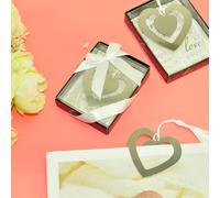 Marque-Page En Métal Forme D'amour, Avec Pompon Élégant, Marqueurs De Livre En Argent Pour Femmes Lecteurs, Cadeau De Mariage De Noël Action De Grâces 2 Pièces