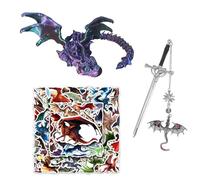 Marque-page en métal imprimé 3D en forme de dragon pour hommes, garçons, enfants, adultes, cadeau gothique médiéval cool (dragon)