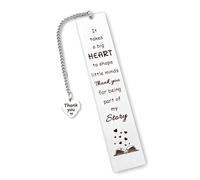 Marque-page en métal « It Takes A Big Heart to Shape Little Minds », cadeau de remerciement, anniversaire, Noël, Saint-Valentin, remise de diplôme pour enseignants