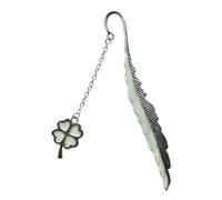 Marque-page En Métal, Marque-page En Plumes Qui Brillent Dans Le Noir, Marque-pages En Forme De Trèfle À Quatre Feuilles Pour La Lecture, Marque-pages Uniques, Marque-pages Sympas Pour Les Femmes