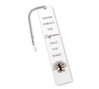 Marque-page en métal pour femme - Cadeau de remerciement pour femme - Pour les amateurs de lecture, employés, enseignants, infirmières, arbre de vie - Ne jamais oublier la différence que vous faites