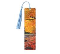 Marque-page en métal pour homme et femme - Marque-page personnalisé avec pampille - Couleurs d'automne - Cadeau d'anniversaire pour les étudiants et les enseignants
