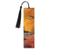 Marque-page en métal pour homme et femme - Marque-page personnalisé avec pampille - Couleurs d'automne - Cadeau d'anniversaire pour les étudiants et les enseignants