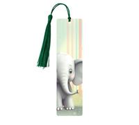 Marque-page en métal pour homme et femme - Marque-page personnalisé avec pampille - Joli éléphant - Cadeau d'anniversaire pour les étudiants et les enseignants
