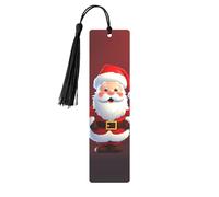 Marque-page en métal pour homme et femme - Marque-page personnalisé avec pampille - Joli Père Noël - Cadeau d'anniversaire pour les étudiants et les enseignants