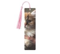 Marque-page en métal pour homme et femme - Marque-page personnalisé avec pendentif en forme de chat mignon - Cadeau d'anniversaire pour les étudiants et les enseignants