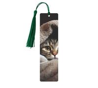 Marque-page en métal pour homme et femme - Marque-page personnalisé avec pendentif en forme de chat sous la couverture - Cadeau d'anniversaire pour les étudiants, les enseignants