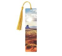 Marque-page en métal pour homme et femme - Marque-page personnalisé avec pendentif en forme de pampille - Paysage de Monument Valley - Cadeau d'anniversaire pour les amateurs de livres, cadeau