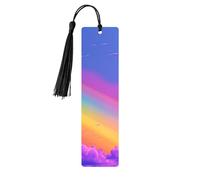 Marque-page en métal pour homme et femme - Marque-page personnalisé avec pendentif pompon arc-en-ciel - Esthétique pour les amateurs de livres, cadeau d'anniversaire, étudiants, enseignants