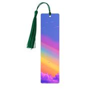 Marque-page en métal pour homme et femme - Marque-page personnalisé avec pendentif pompon arc-en-ciel - Esthétique pour les amateurs de livres, cadeau d'anniversaire, étudiants, enseignants