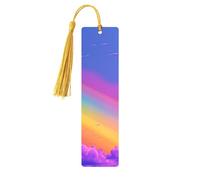 Marque-page en métal pour homme et femme - Marque-page personnalisé avec pendentif pompon arc-en-ciel - Esthétique pour les amateurs de livres, cadeau d'anniversaire, étudiants, enseignants