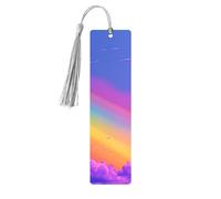 Marque-page en métal pour homme et femme - Marque-page personnalisé avec pendentif pompon arc-en-ciel - Esthétique pour les amateurs de livres, cadeau d'anniversaire, étudiants, enseignants