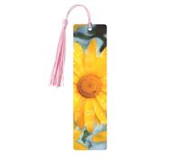 Marque-page en métal pour homme et femme, motif marguerite jaune, marque-page unique fait à la main avec pendentif en forme de pampille, marque-page en métal pour enseignants, cadeau d'anniversaire