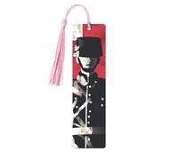 Marque-page en métal pour homme et femme, soldat devant le drapeau américain, marque-page unique fait à la main avec pendentif en métal pour enseignants, cadeau d'anniversaire