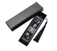 Marque-page en métal sur le thème du Tarot Squelette Gothique avec gland, élégant marque-page pour les amateurs de lecture, boîte cadeau incluse, 1 pièce