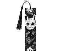 Marque-page gothique en bois motif tête de mort chat lune décoration parfaite pour les amateurs d'étudiants de lecture club de lecture