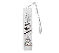Marque-page « Happy 16th Birthday » - Cadeau d'anniversaire pour fille et garçon de 16 ans - Cadeau d'anniversaire pour petite-fille et petit-fils - Cadeau d'anniversaire pour les lecteurs et les