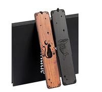 Marque page, HOMEMARS Cat Moon Palissandre Blackwood Signets en Bois, 2 Marque-Pages, Marque-page en Bois Fait à la Main Coffret Cadeau pour Femme Cadeaux de Noël Collègue Enseignant