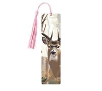 Marque-page imprimé cerf camouflage en métal pour femme - Cadeau idéal pour les amateurs de livres Rose