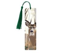 Marque-page imprimé cerf camouflage en métal pour femme - Cadeau idéal pour les amateurs de livres Vert foncé