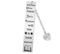 Marque-page inspirant en métal avec inscription « Sometimes You Forget You are Awesome » pour amoureux de livres, fille, fils, marque-page inspirant en métal