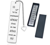 Marque-page Inspirant Gravé - Cadeau Femme Original pour Maman, Amie, Fille, Étudiante - Message Motivant 'Tu Es Génial' - Idée Cadeau Anniversaire, Noël, Diplôme, Réussite - Boîte Cadeau