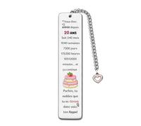 Marque-Page Joyeux 20e Anniversaire Cadeaux Filleule Signet 20ans Apprécier Grand-Fille Fille Amie Nièce Meilleurs Vœux Noël Des Familles Personnalisé Cadeau SœUr Encouragement Du Père Mère Cousine