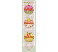Marque page Le Bonheur des Dames au point compté "Les Cupcakes", 5x20cm
