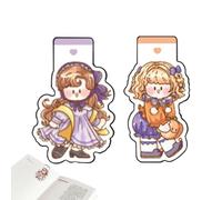 Marque-page magnétique de dessin animé - Clips et marqueurs de page mignons, accessoires de lecture amusants, cartes de marquage de livre, kit de papeterie créative | 2 pièces portables avec