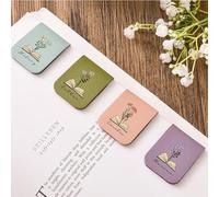 Marque-page magnétique en cuir avec fleur de naissance, cadeau d'anniversaire personnalisé pour les amateurs de livres (style 1)