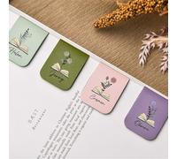 Marque-page magnétique en cuir avec fleur de naissance, cadeau de remise de diplôme pour les amateurs de livres (multicolore)