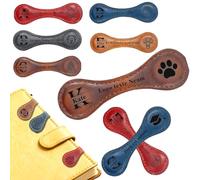 Marque-Page Magnétique en Cuir Personnalisable Gravure de Prénom Symbole Marque Page Personnalisé avec Porte-Stylo Élastique Cadeau pour Amateurs Livres (marque page livre)