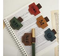 Marque-page magnétique en cuir personnalisé avec porte-stylo, pince de livre gravée avec nom ou initiale, cadeau pour les amateurs de livres, les lecteurs, les enseignants ou le bureau pour homme et