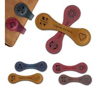 Marque-page Magnétique en Cuir Personnalisé - Gravure Nom Initiales Texte- Cadeau Unique pour Lecteurs, Femme, Homme, Enfant, Noël, Anniversaire (Marque-page rond)