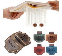 Marque-page Magnétique en Cuir Personnalisé - Gravure Nom Initiales Texte- Cadeau Unique pour Lecteurs, Femme, Homme, Enfant, Noël, Anniversaire (Marque-page alphabet floral)