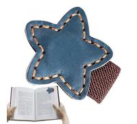 Marque-page magnétique en cuir - Porte-papier avec étoile à cinq branches - En cuir - Fabriqué à la main - Pour femmes, hommes, étudiants, enseignants, amateurs de livres