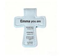 Marque-page magnétique personnalisé en cuir avec nom personnalisé, versets de la Bible inspirants en croix avec inscriptions, cadeau d'encouragement pour femmes chrétiennes et hommes, cadeau pour les