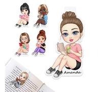 Marque-page magnétique personnalisé UIDMEN pour femmes, avec personnage de dessin animé et nom, cadeau idéal pour les passionnées de lecture, cadeau d'anniversaire pour épouse, petite amie, maman