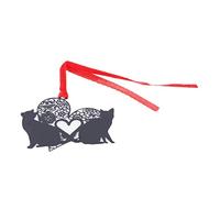 Marque-page Marque-page Carte Cadeau Chat Love is Unforgettable Shadowing Métal Antique Traitement attrayant