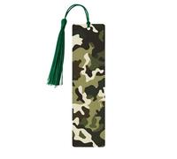 Marque-page militaire camouflage bleu marine en bois avec pompon pour homme et femme - Marque-page de lecture - Cadeau pour les amateurs de livres
