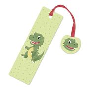 Marque-page - Motif dinosaure mignon - Avec cordon et pendentif - 16072 - Cadeau pour enfants - Livre de lecture - Petit cadeau de bienvenue - Dinosaure à paillettes