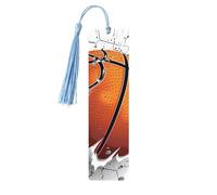 Marque-page mural de basket-ball en bois avec pompon pour femme et homme, marque-page de lecture, cadeau pour les amateurs de livres