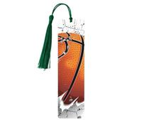 Marque-page mural de basket-ball en bois avec pompon pour femme et homme, marque-page de lecture, cadeau pour les amateurs de livres