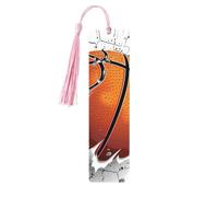 Marque-page mural de basket-ball en bois avec pompon pour femme et homme, marque-page de lecture, cadeau pour les amateurs de livres