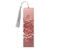 Marque-page or rose avec pompons, marque-page en bois pour homme et femme, fait à la main pour les amateurs de livres, marqueurs de page de lecture, étiquettes en bois, ornements d'anniversaire