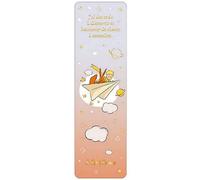 Marque-page papier Kiub Le Petit Prince et le Renard sur un avion (54x172mm)