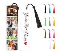 Marque page Personnalisé avec Photo et Texte,Marque Page Livre Personnalisable en Métal Cadeaux D'anniversaire, de Fin D'études, de Noël Pour Hommes et Femmes (4 photos)