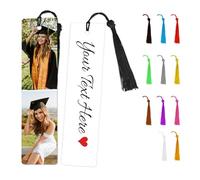 Marque page Personnalisé avec Photo et Texte,Marque Page Livre Personnalisable en Métal Cadeaux D'anniversaire, de Fin D'études, de Noël Pour Hommes et Femmes (2 photos)