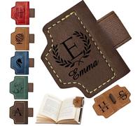 Marque-Page Personnalisé Avec Porte-Stylo Cuir PU Avec Nom Gravé Aimanté Pour Amateurs De Lecture, Brun foncé
