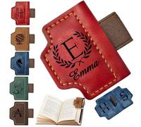 Marque-Page Personnalisé Avec Porte-Stylo Cuir PU Avec Nom Gravé Aimanté Pour Amateurs De Lecture, Rouge